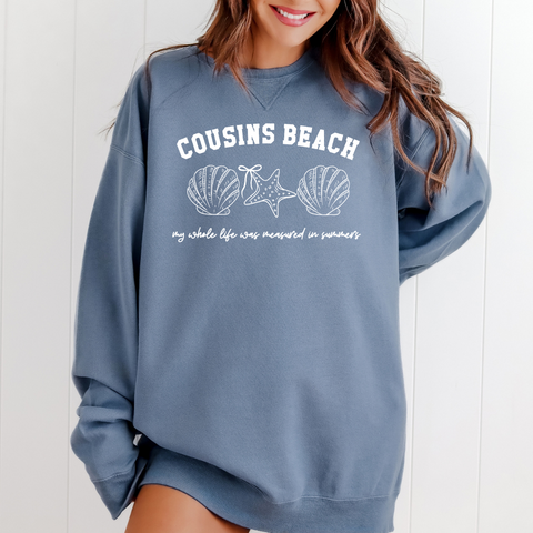 Saltwater Blue/Cousins Beach ComfortWash Crewneck