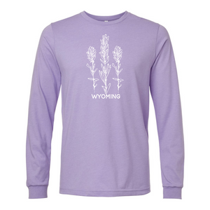 LONG SLEEVE Dark Lavender /Indian Paintbrush WYO Bella Canvas Tee