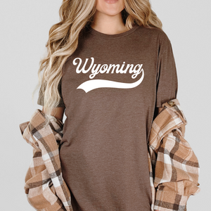 Heather Brown/Bella Canvas Wyo Swoosh Tee