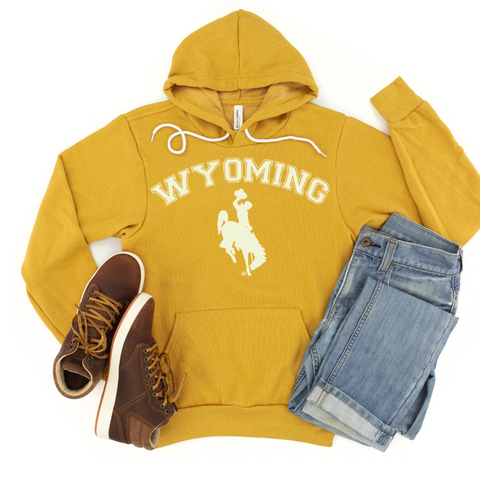 Heather Mustard/Ivory Wyoming Steamboat Bella Canvas Hoodie