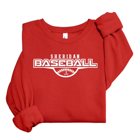 Red Bella Canvas Crewneck/Sheridan Baseball {pre-order}