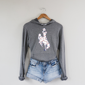 Dark Gray Heather Steamboat Baseball Bella Canvas Hoodie