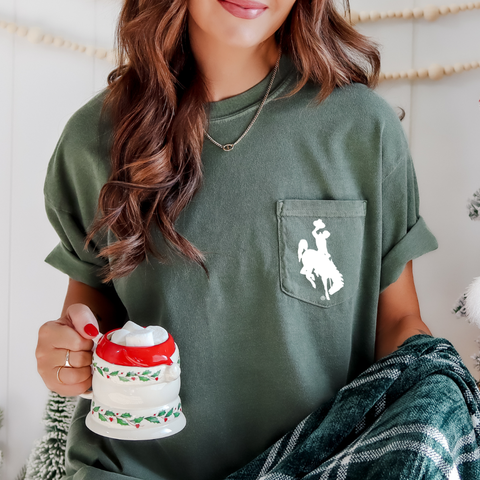 Moss/ Steamboat Pocket Comfort Colors Tee