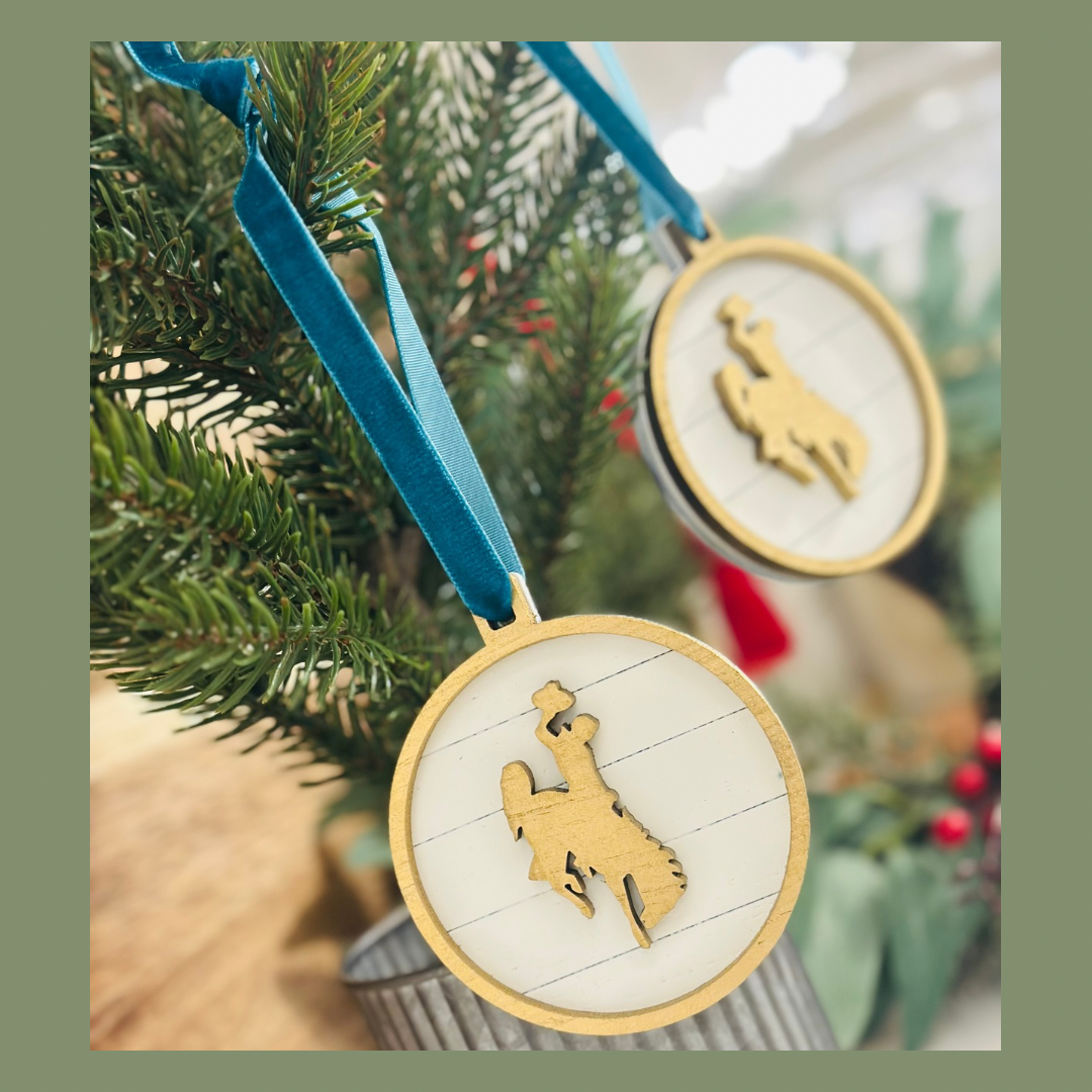 Sapphire/Gold Velvet Steamboat Christmas Ornament