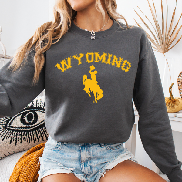 Charcoal/Game Day Gold Wyo Steamboat Crewneck