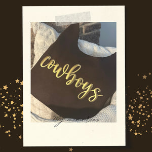 Brown Metallic Puff Cowboys Crewneck {Pre-order}