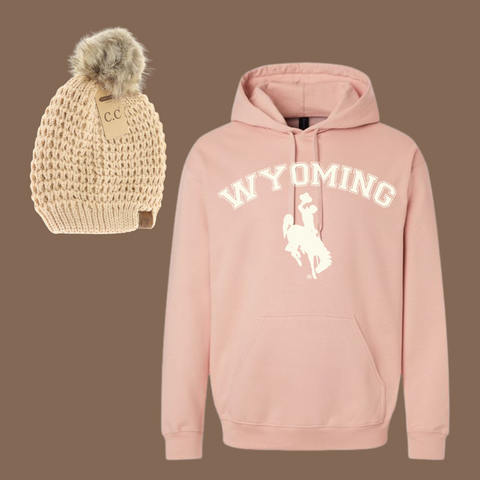 Rose Hoodie & Free BEIGE Beanie Set