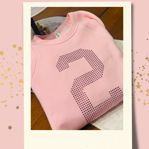 Pink Out Rhinestone Crewneck Custom Number