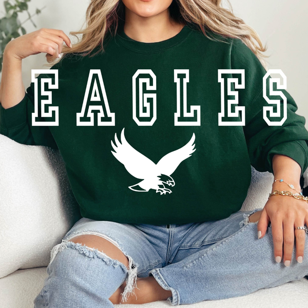 Jumbo EAGLES Crewneck Fan Day Green