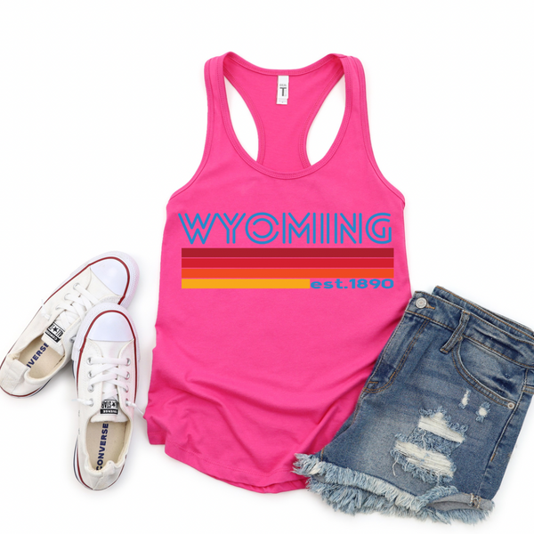 Retro Hot Pink Next Level Racerback Tank