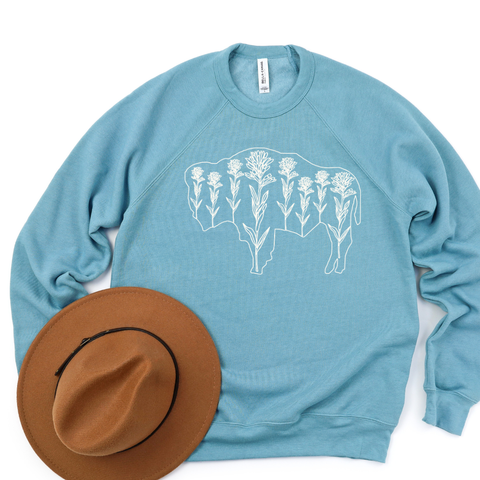 Blue Lagoon/Buffalo Paintbrush Bella Canvas Fleece
