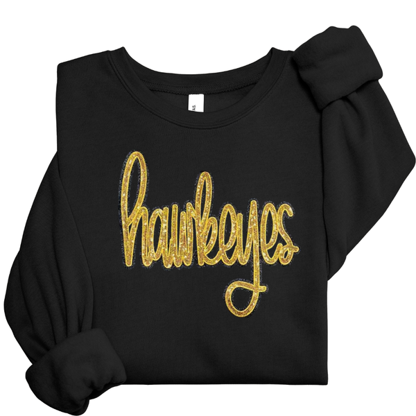 Hawkeyes Sequin Crewneck
