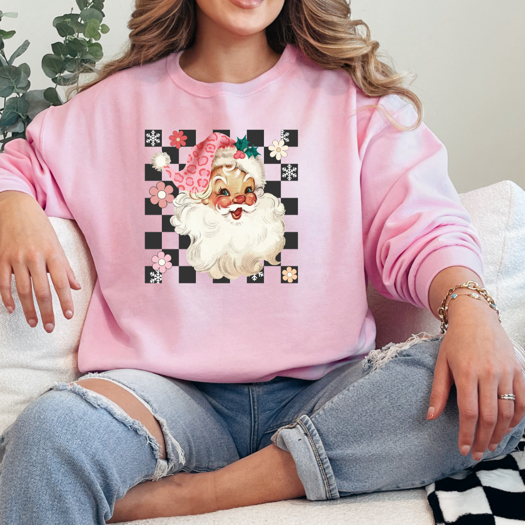 Light Pink Santa Fleece Gildan Crewneck