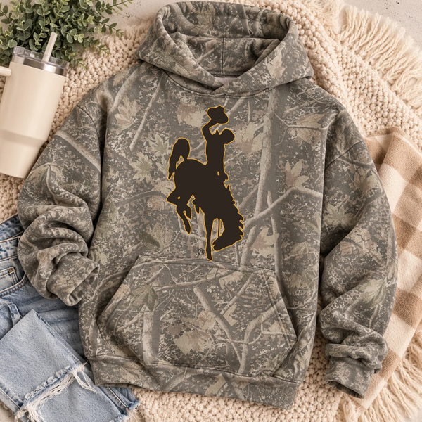 Brown & Gold Boulevard Heavyweight Deadwood Camo Steamboat Hoodie