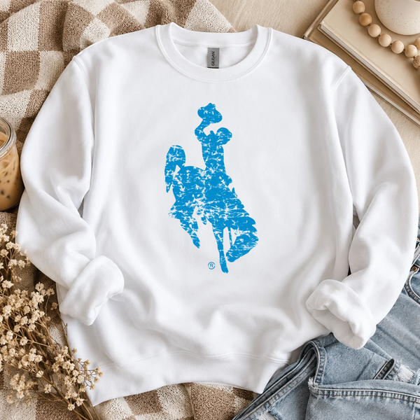 WHITE/ AQUA Blue Jumbo Steamboat Crew