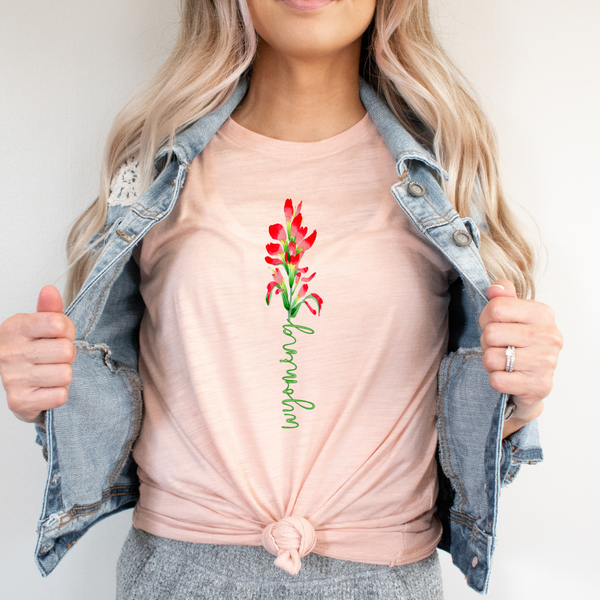 Heather Peach Indian Paintbrush Bella Canvas Tee