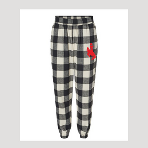 Ecru Buffalo Plaid Unisex Flannel Joggers