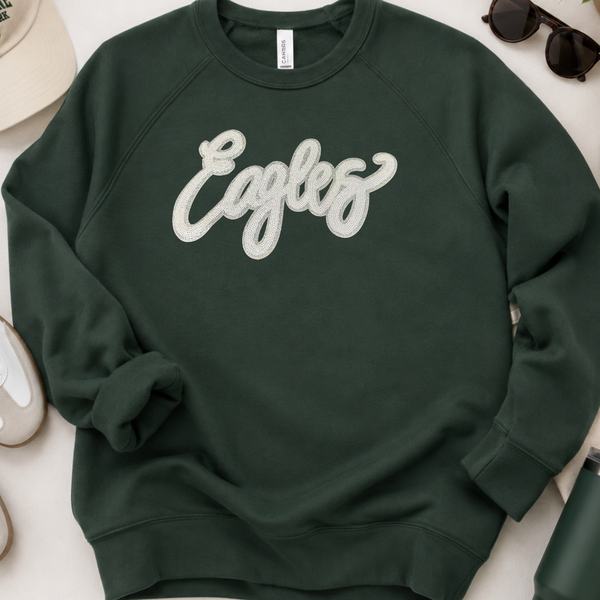 Bella Canvas Forest/ Eagles Sequin Patch Crewneck