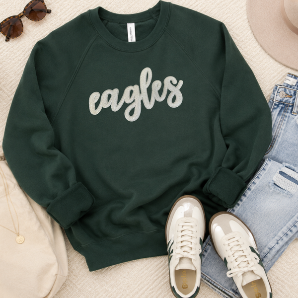 Bella Canvas Forest/ Eagles Sequin Patch Crewneck