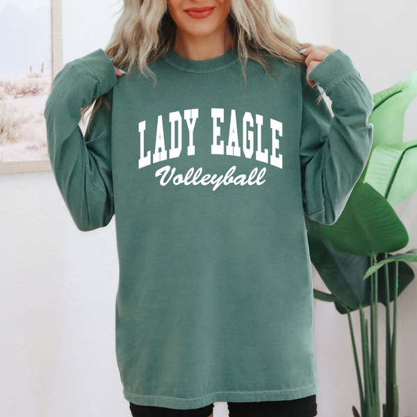 Light Green Lady Eagles Volleyball Comfort Colors Tee (More styles)