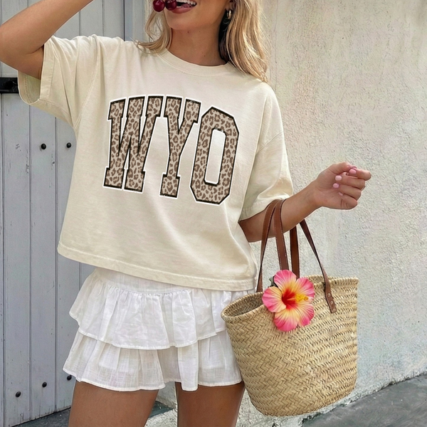 Ivory Womens Boxy Leopard WYO Comfort Colors Tee