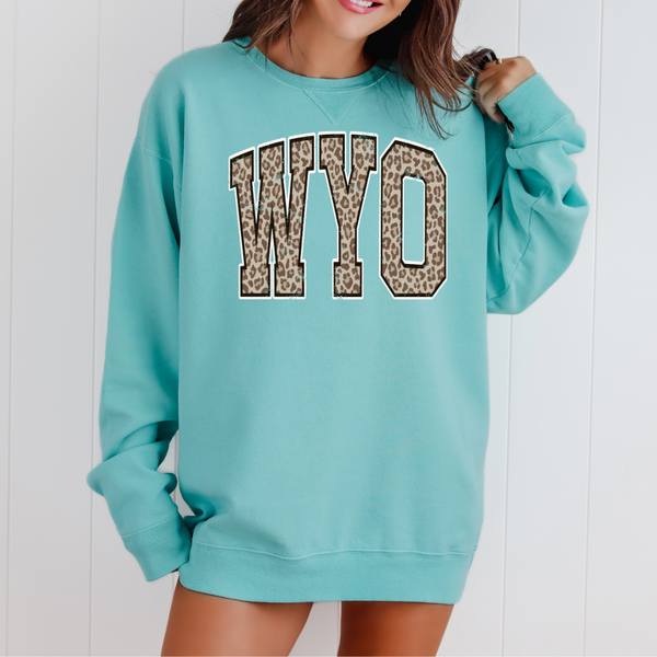 Mint/Leopard WYO  Comfort Wash Sweatshirt