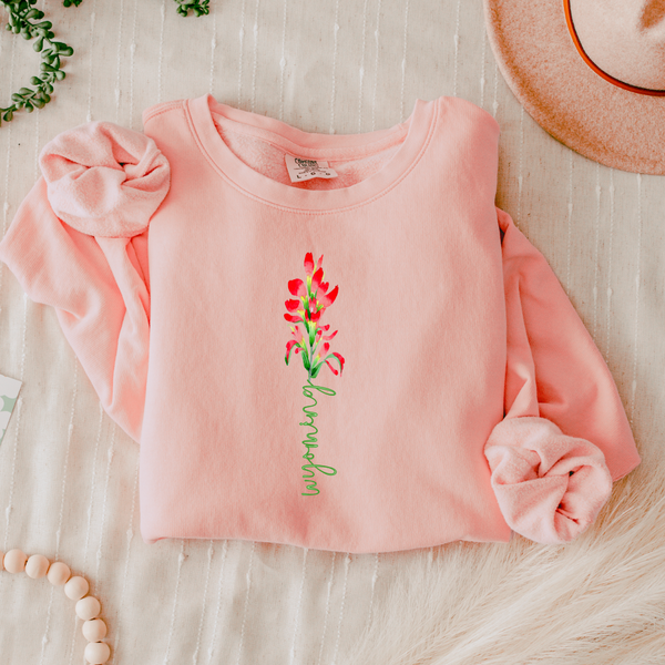 Indian Paintbrush/Peachy Lightweight Comfort Colors Crewneck
