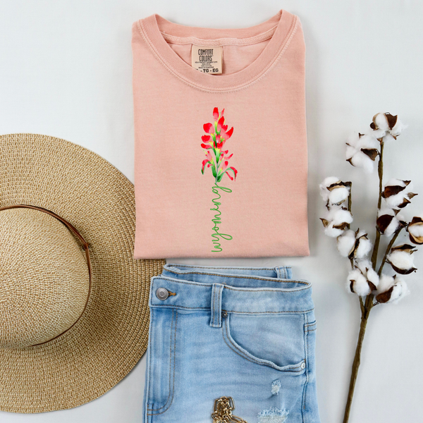 SHORT Sleeve Peachy Comfort Colors Indian Paintbrush Tee
