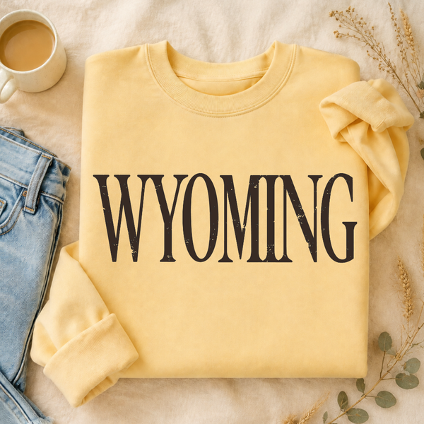 Yellow Haze/Brown FASHION WYOMING Softstyle Crewneck