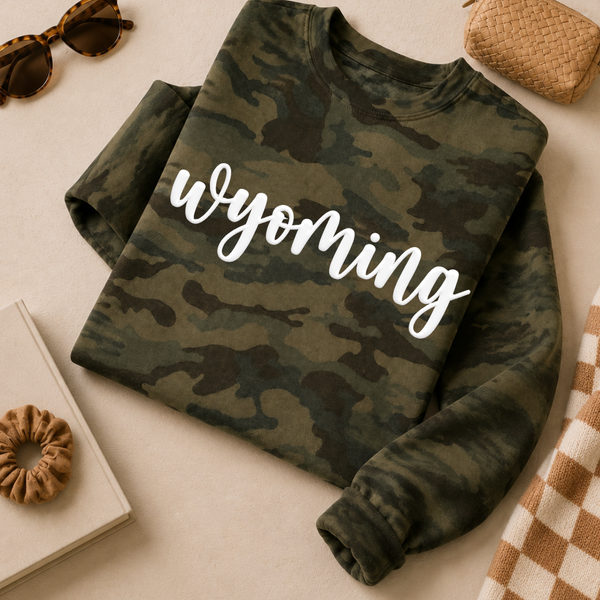Puff wyoming/Midweight Forest Camo Crewneck