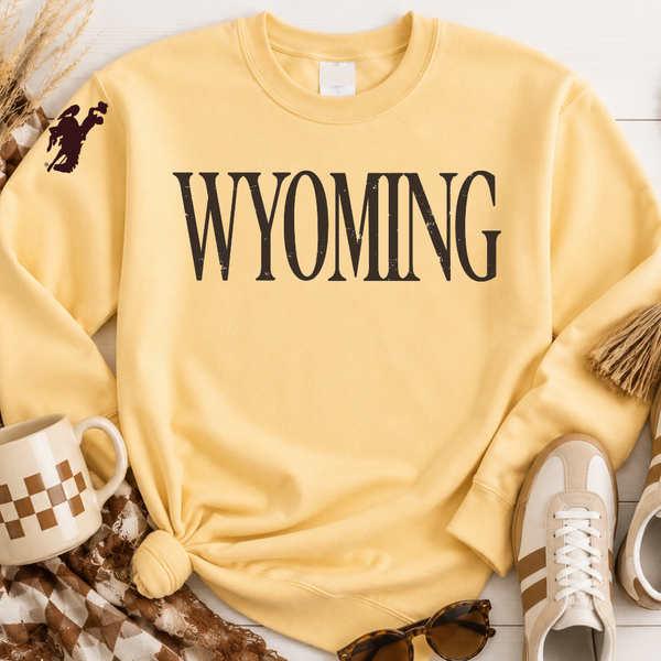 Yellow Haze/Brown FASHION WYOMING Softstyle Crewneck