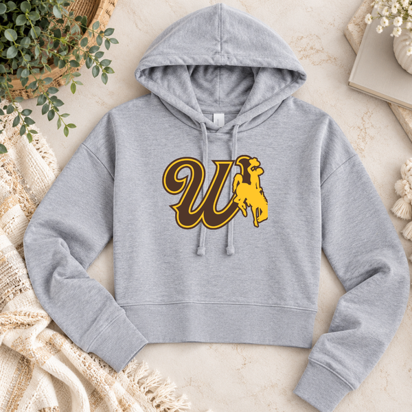 Modest Crop Heather Gray/W Wyoming Hoodie