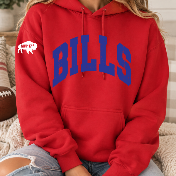 HOODIE Red Bills Distressed
