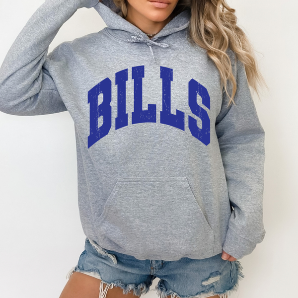 HOODIE Sport Gray Bills Distressed