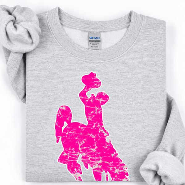 Hot Pink & White /Ash Jumbo Steamboat Crewneck