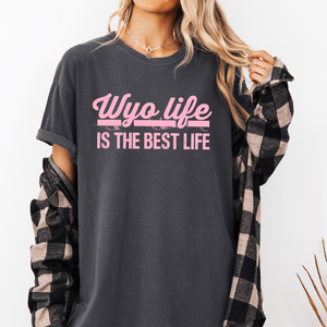 Comfort Colors Pepper/Pink WYO Life Short Sleeve Tee