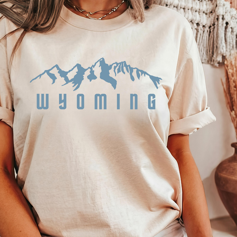 Vintage White/Cornflower Blue Tetons Bella Canvas Tee