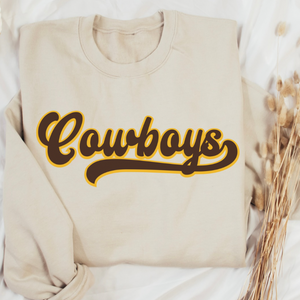 Sand/Script Cowboys Crewneck