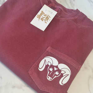 Rams/Brick Comfort Colors Pocket Tee