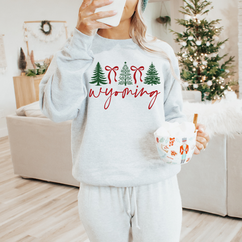 Ash/ Christmas Bows Crewneck Sweatshirt