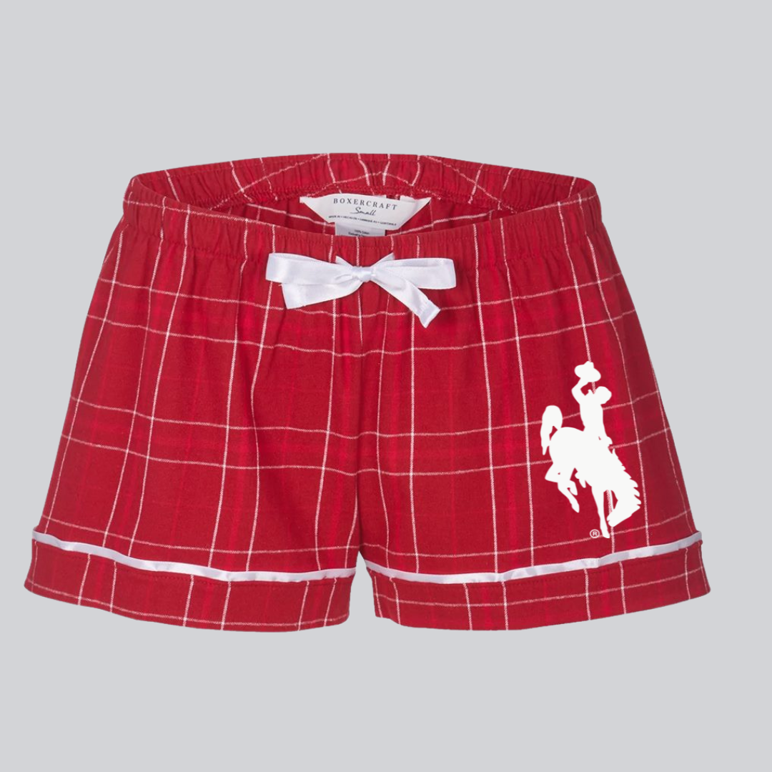 Crimson Plaid/White Steamboat Flannel Shorts