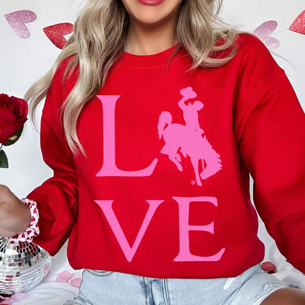 Red/Bubblegum Old School Love Crewneck