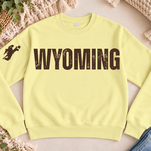 WOMENS's Pale Lemon/Distressed Wyoming Midlength Crew