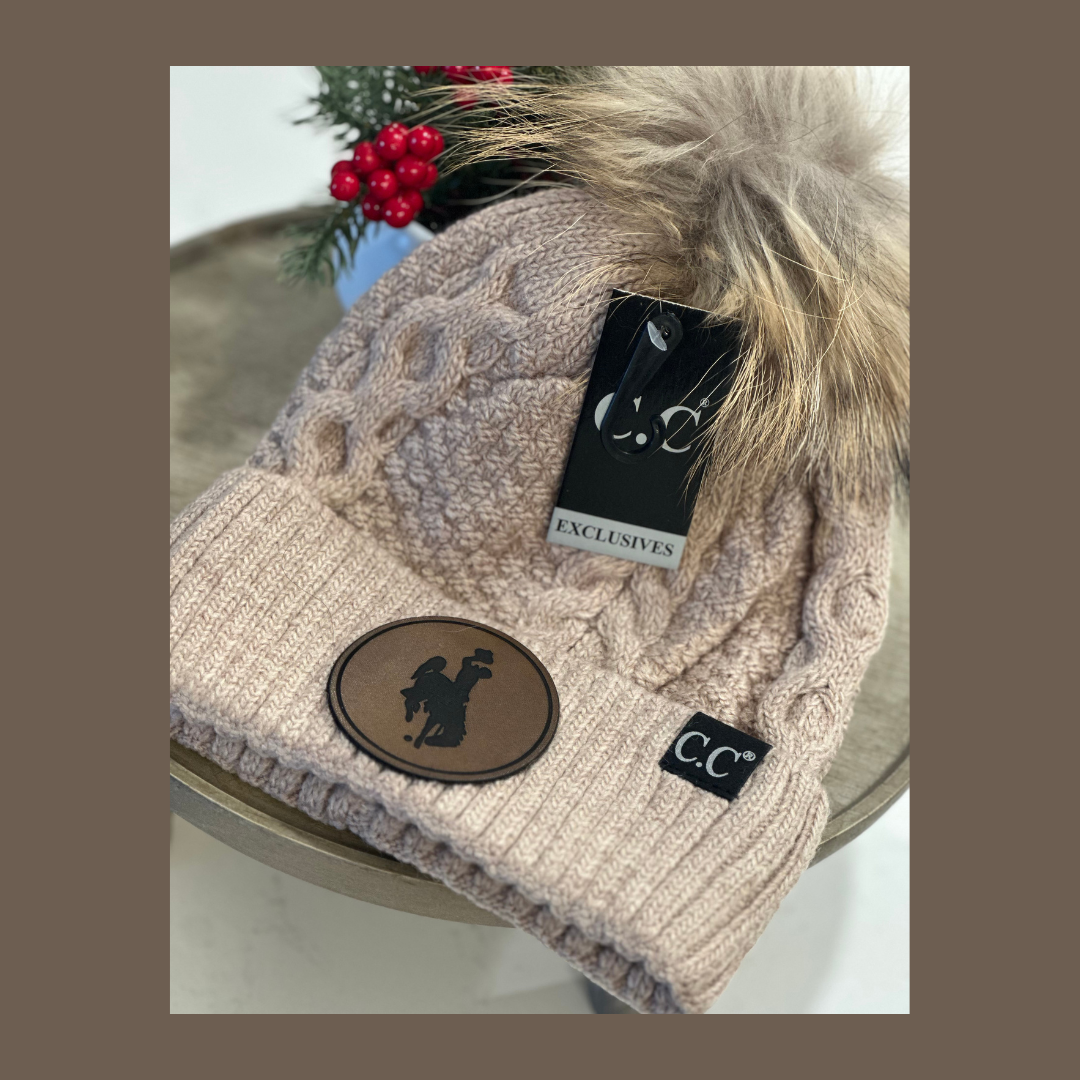 CC Black Label Pom Beanie Khaki Rose