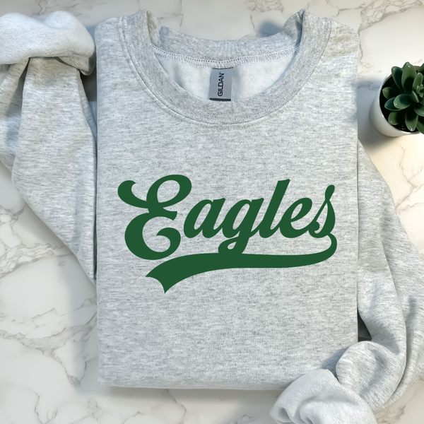 Gildan Ash/ Dark Green Eagles Swoosh