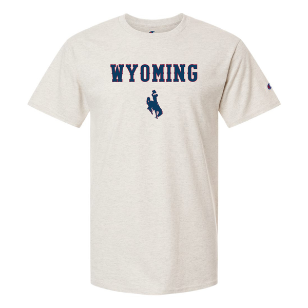 Champion/Oatmeal Heather Red WYO & Blue Tee