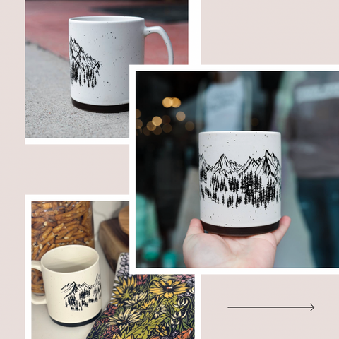 Mountain Sketch Ceramic Mug