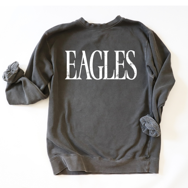 Pigment Black Fashion Eagles Crewneck