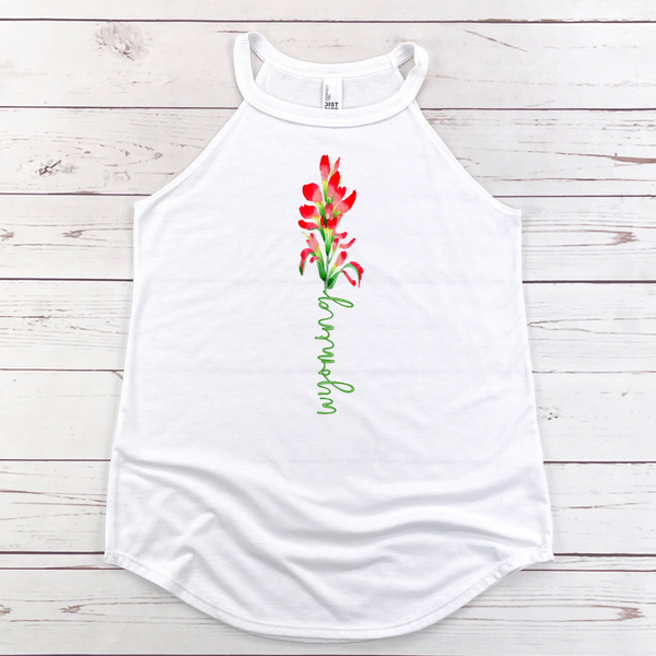 White Indian Paintbrush Rocker Tank