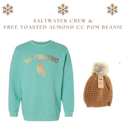 Saltwater/Metallic Gold Steamboat WYO & FREE Toasted Almond CC Beanie SET